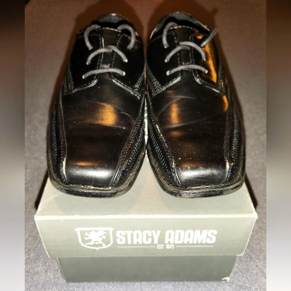 Stacy Adams Black Boy's Dress Shoes